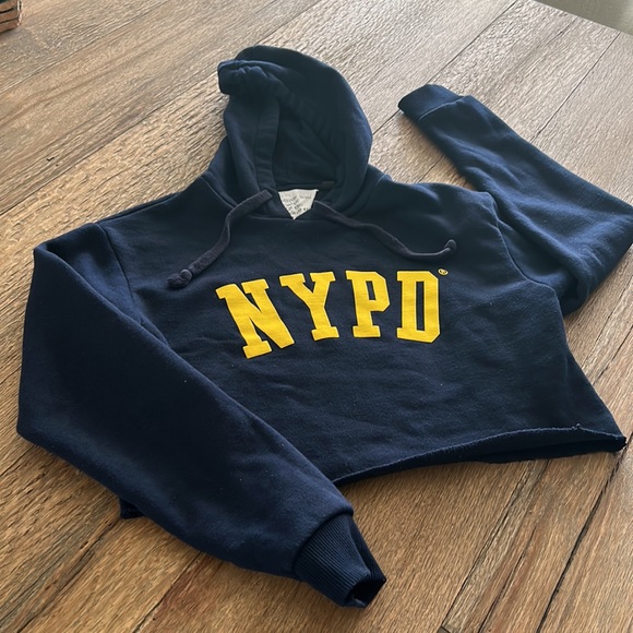 Top shop by Tee and Cake NYPD Crop Hoodie - Picture 5 of 11